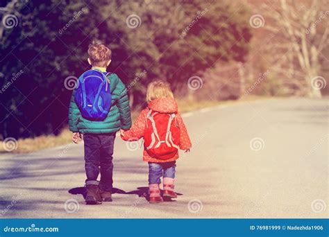 Kids Walking On The Pedestrian Crossing Royalty-Free Stock Image ...