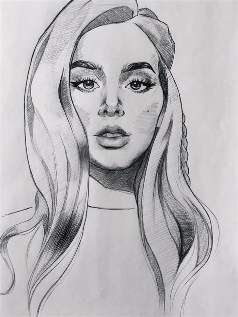 Girl Pencil Sketch : r/drawing