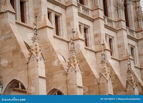 Architecture and Part of the Budapest Hungarian Parliament Building ...