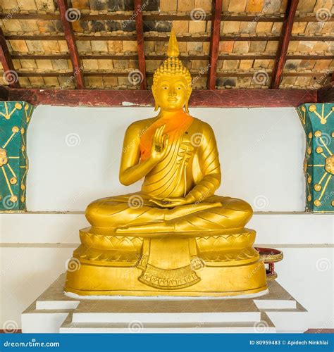 The Golden Statue of Teaching Buddha Pose Stock Image - Image of signifies, buddhist: 80959483