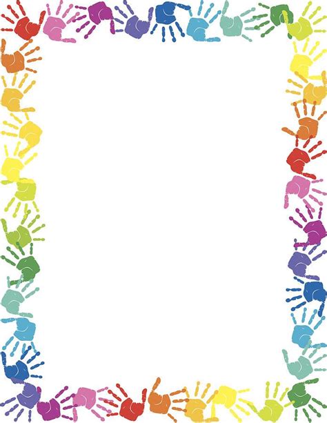 handprint border - Google Search | Free printable birthday cards, Clip ...