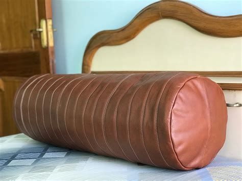 Customized Leather Bolster Cover Round Shaped Sofa Cushion - Etsy UK