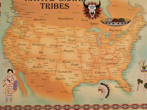 Educational chart of the locations of all the Native American tribes. Native American Map ...