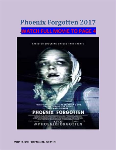 Watch Phoenix Forgotten (2017) full movie hd free