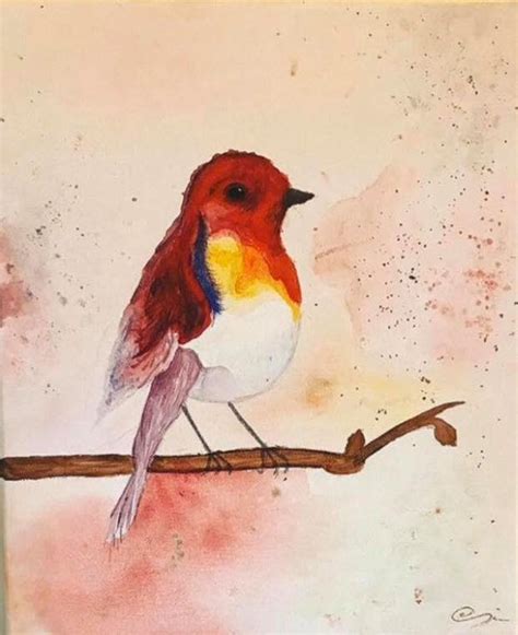 Robin Painting in Watercolour as Print | Etsy