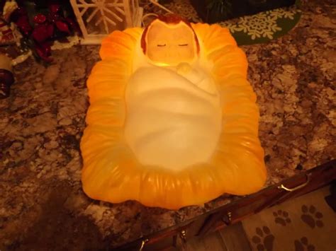 VINTAGE LIGHTED BLOW Mold Baby Jesus General Foam Plastics Christmas Nativity $47.99 - PicClick