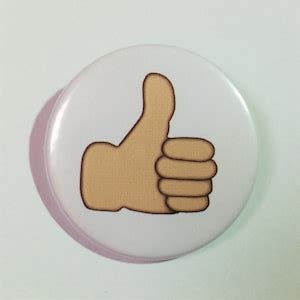 Funny Button Pin Badge Thumbs up Emoticon Pin Badge Funny - Etsy