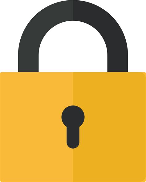 Padlock icon in flat style clip art 22062370 PNG