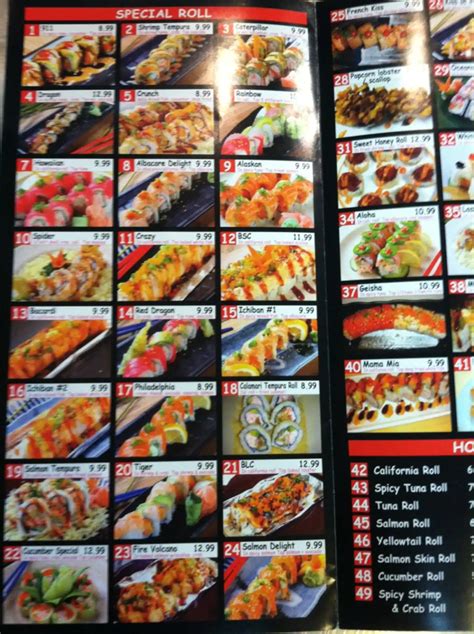 Menu at Ichiban Sushi restaurant, Bakersfield, Gosford Rd A