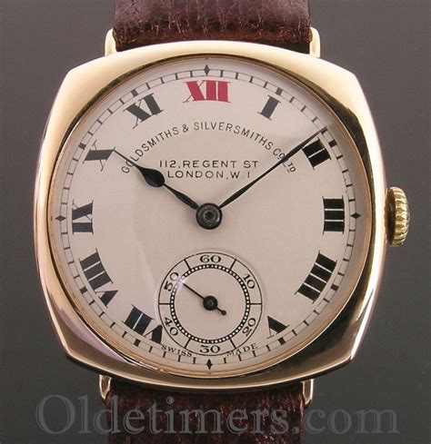 1930 9ct gold vintage Goldsmiths & Silversmiths watch - Olde Timers