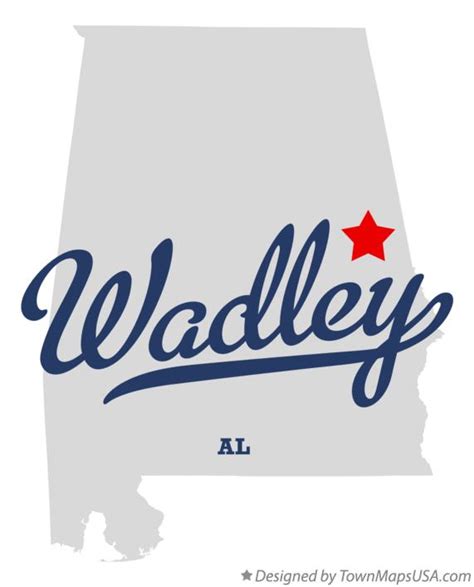 Map of Wadley, AL, Alabama