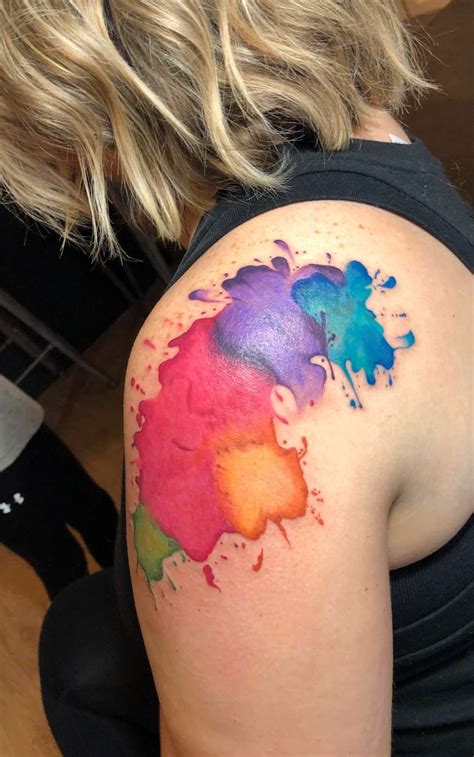 Watercolor splatter tattoo | Paint splatter tattoo, Splatter tattoo, Color tattoo