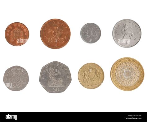 Full series of Pound and Pence coins currency of the United Kingdom ...