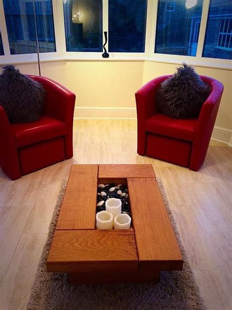 oak coffee table sleeper table wood coffee table coffee | Etsy | Handmade coffee table, Coffee ...
