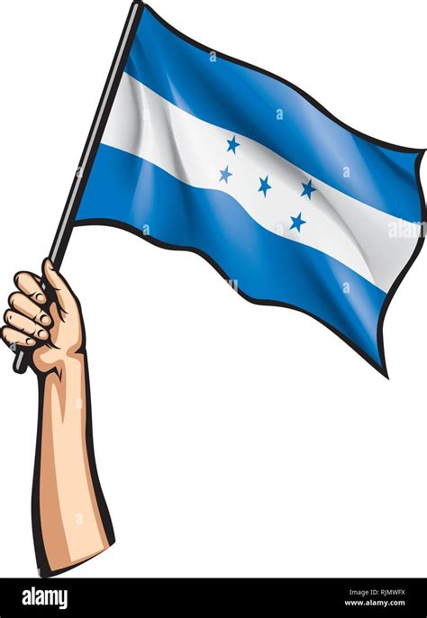 Honduras flag and hand on white background. Vector illustration Stock Vector Image & Art - Alamy