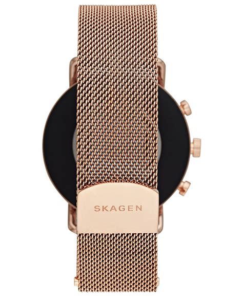 Skagen Falster 2 Rose Gold-Tone Stainless Steel Mesh Bracelet ...