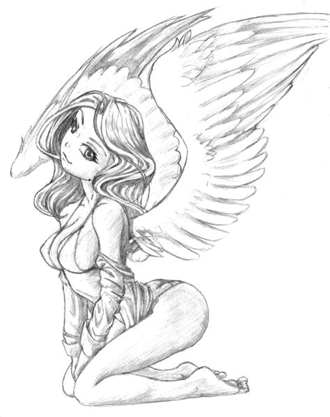 Kneeling Angel Drawing at GetDrawings | Free download