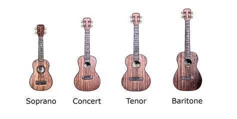 What are the different sizes of ukulele ? Lesson #1 on Ukulele-pdf