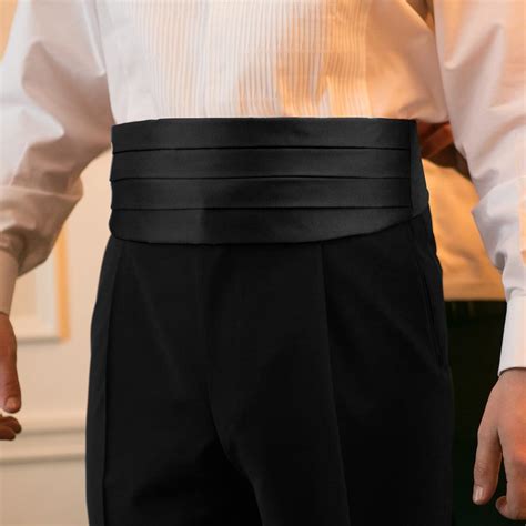 Men's Satin Cummerbund Black Cummerbund for Men Tuxedo, Adjustable Band ...