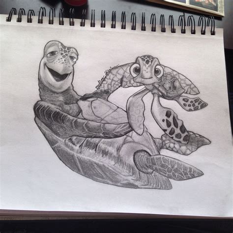 Crush and Squirt from Finding Nemo sketch by Madison Shimizu. | Art By Mads | Pinterest ...