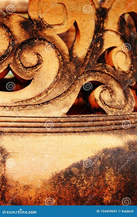 Old pattern on pottery stock image. Image of clay, decorative - 154459041