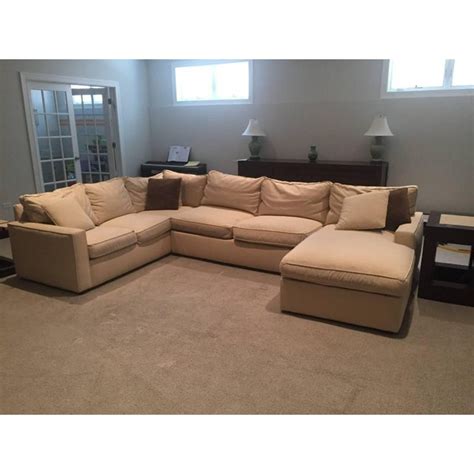 Three Piece Cream Sectional Sofa | Chairish