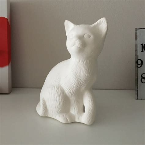 Ceramic Cat Sculpture Ready to Paint Bisque Handmade Cat - Etsy