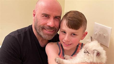 John Travolta Shares Rare Photo With Son Benjamin To Introduce His New Cat | Access