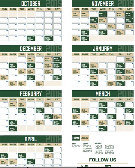 Milwaukee Bucks 2015-2016 Schedule Released | Sports News on Tap