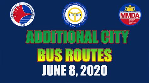 List of Additional City Bus Routes to be opened by DOTr LTFRB as of June 8, 2020 - Philippines ...