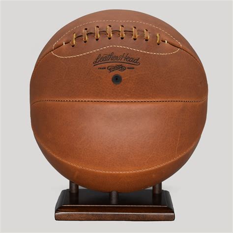 Football Display Stand, Dark Walnut – Leather Head Sports