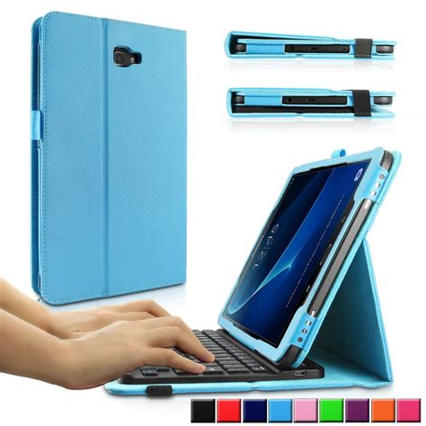 Infiland Samsung Galaxy Tab A 10.1-Inch SM-T580/SM-T585 Tablet Keyboard Case, Folio PU Leather ...