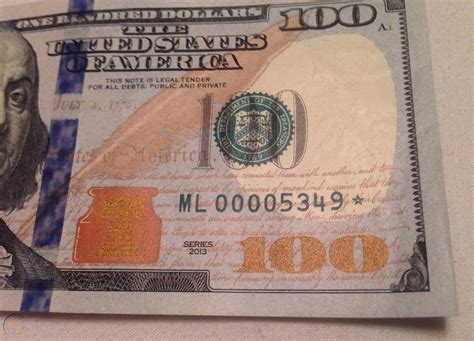 2013 $100 dollar bill STAR note ULTRA LOW 0000 serial number ML00005349* RARE! | #1912410113