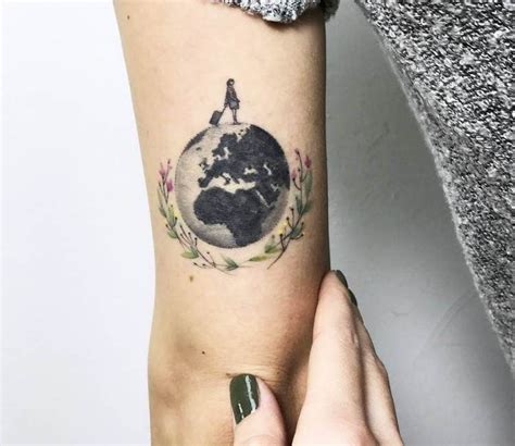 Globe tattoo by Eva Krbdk | Post 17441 | Globe tattoos, Tattoos for daughters, Cover up tattoos