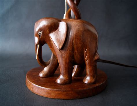 Table lamp Elephant Wood Art deco, large table lamp, wooden lamp, indirect lighting