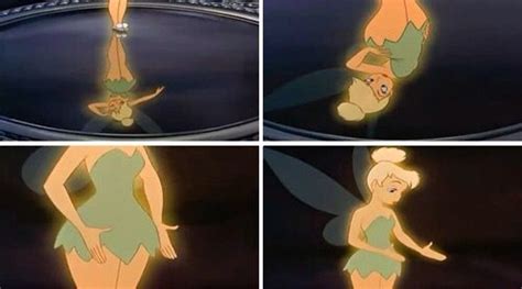 My favorite scene .... Tink looking in the mirror ... | Drawings, Painting