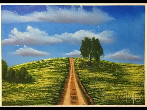 #151. How to paint an old road scenery (Acrylic) - YouTube