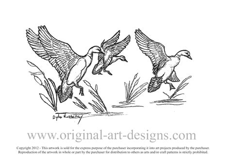 Ducks Landing Drawing - High Speed Engraving | Power Carving | Hand ...