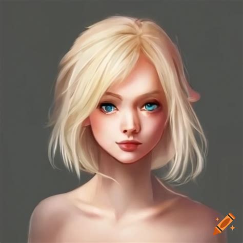 Artistic depiction of a beautiful blonde elf lady on Craiyon