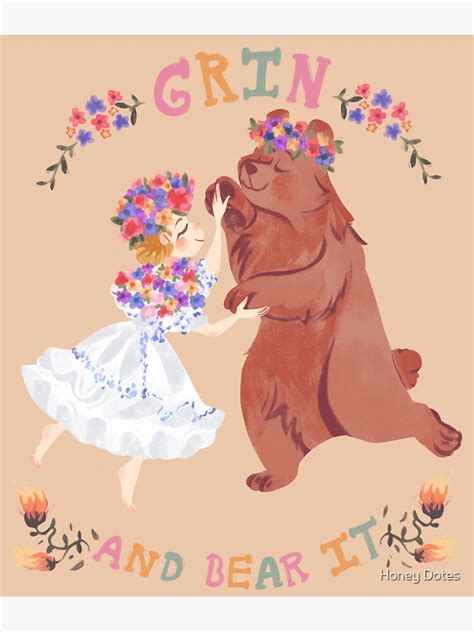 "Grin and Bear It " Sticker for Sale by Hkasof | Redbubble