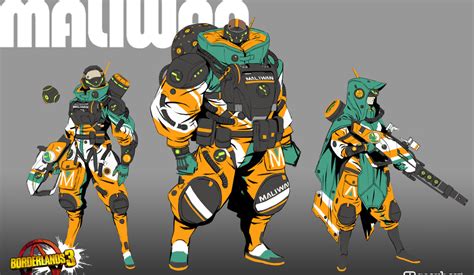 These early designs of the Maliwan troopers looks sick : borderlands3 | Borderlands art ...