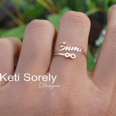 Dainty Infinity Ring With Name Double Wrap Infinity Ring | Etsy