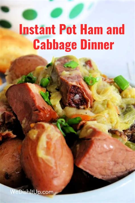 Instant Pot Ham and Cabbage Dinner is so easy to make. Ham, cabbage ...