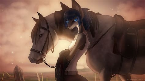 monochrome, anime, horse, furry, Anthro, screenshot, horse like mammal, HD Wallpaper | Rare Gallery