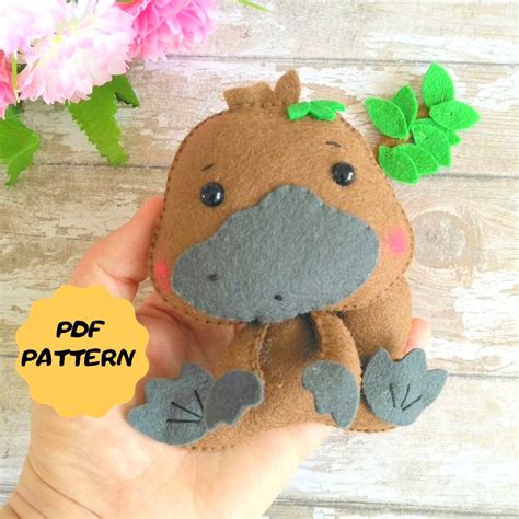 Felt Platypus Pattern PDF Platypus Plush Australian Animals Felt Animals Pattern Platypus Felt ...