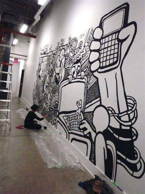 Black and White Art Graffiti Murals | Mural wall art, Graffiti murals, Mural art