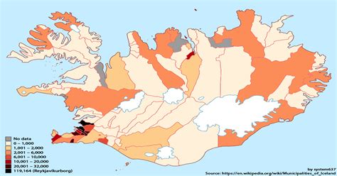 Population of the Municipalities of Iceland (x-post from r/MapPorn ...