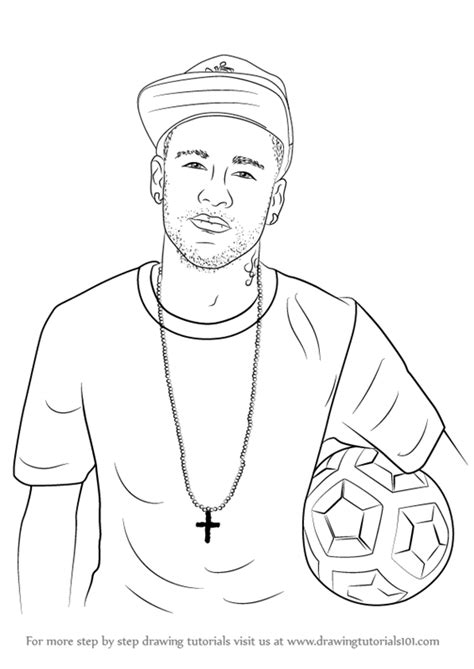 Learn How to Draw Neymar Jr. (Footballers) Step by Step : Drawing Tutorials | Soccer drawing ...