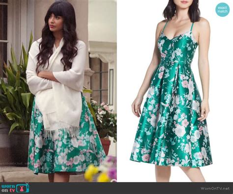 WornOnTV: Tahani’s green floral dress on The Good Place | Jameela Jamil ...