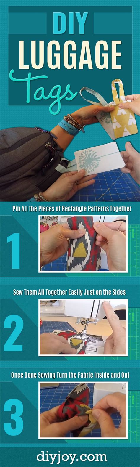 Sewing Tutorial : Luggage Tags | Luggage tags diy, Diy luggage, Luggage tags